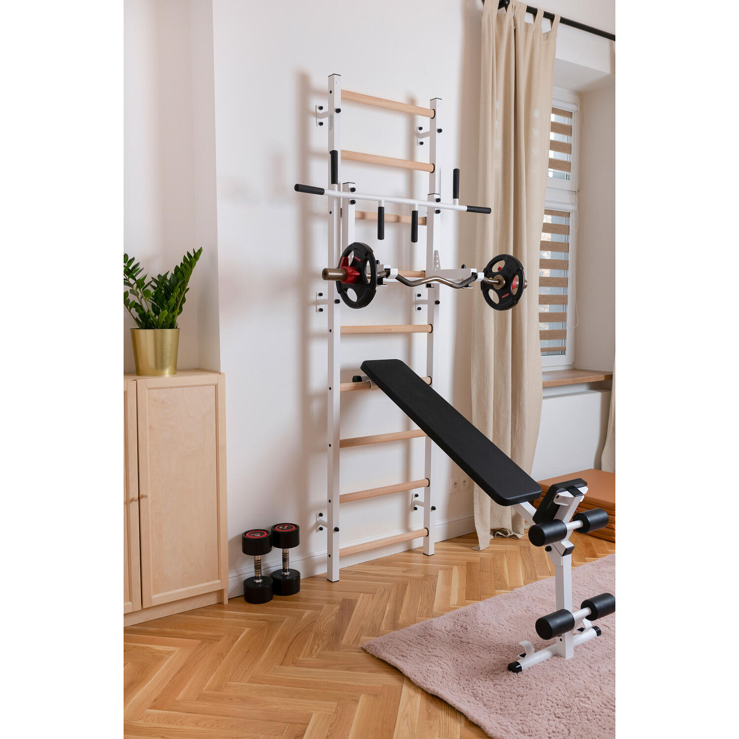 Sprossenwand Fitness-System 733 733W, Weiß Turnen Unisex 733W 4/6