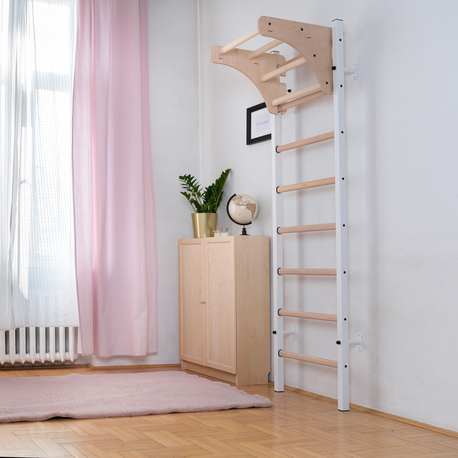 Wall Bars 211, with removable Pull-Up Bar 211W, white Turnen / Kunstturnen 2/3