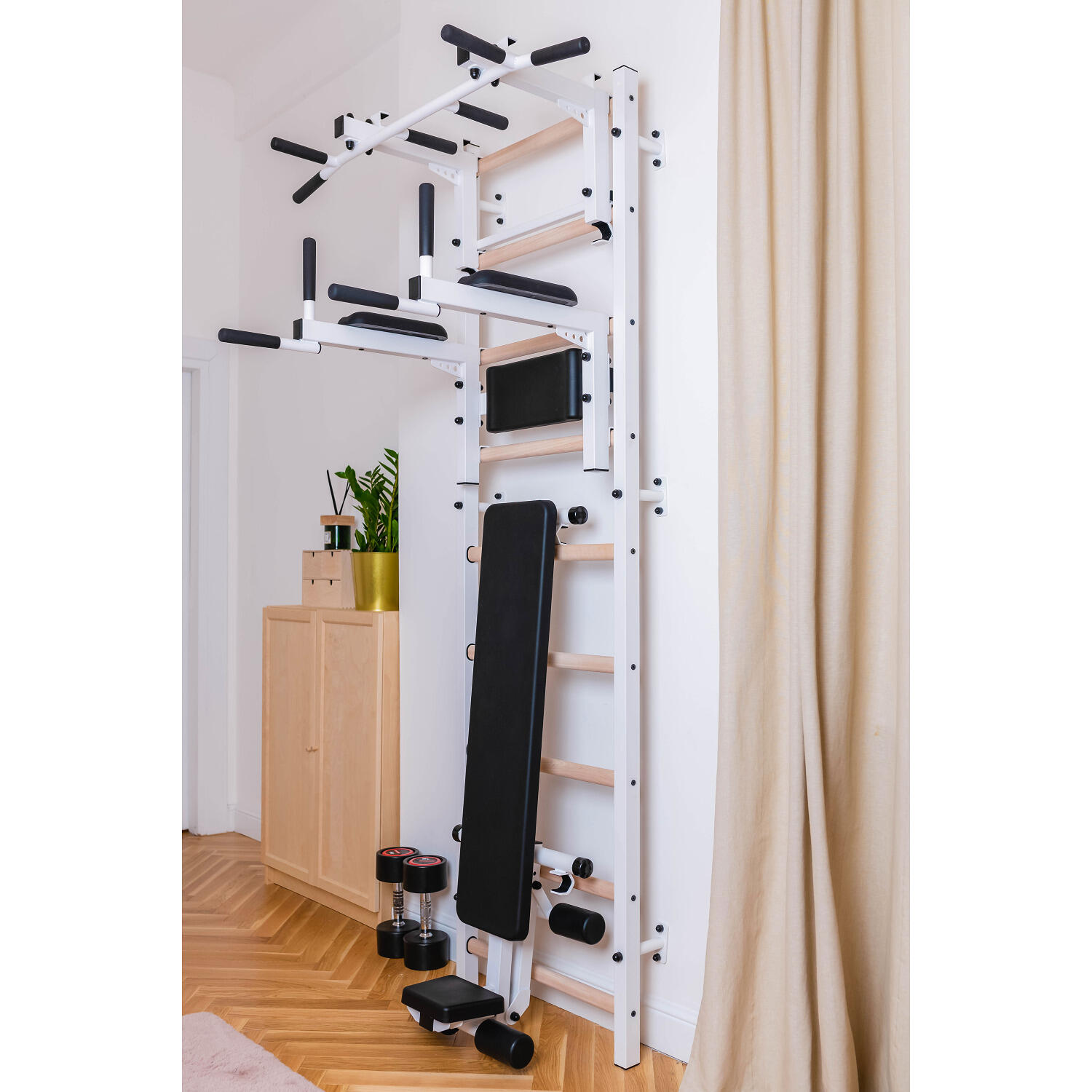 Sprossenwand Fitness-System 733 733W, Weiß Turnen Unisex 733W 6/6
