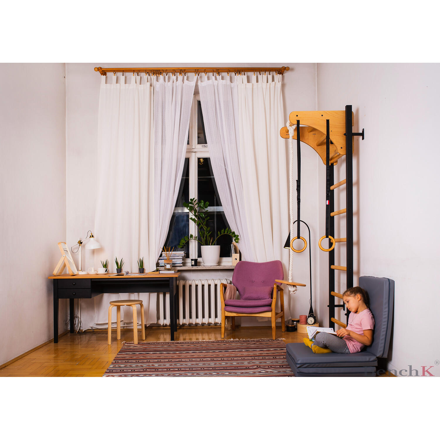 Wall Bars Fitness-System 211 212B, black Turnen / Kunstturnen Unisex 3/4
