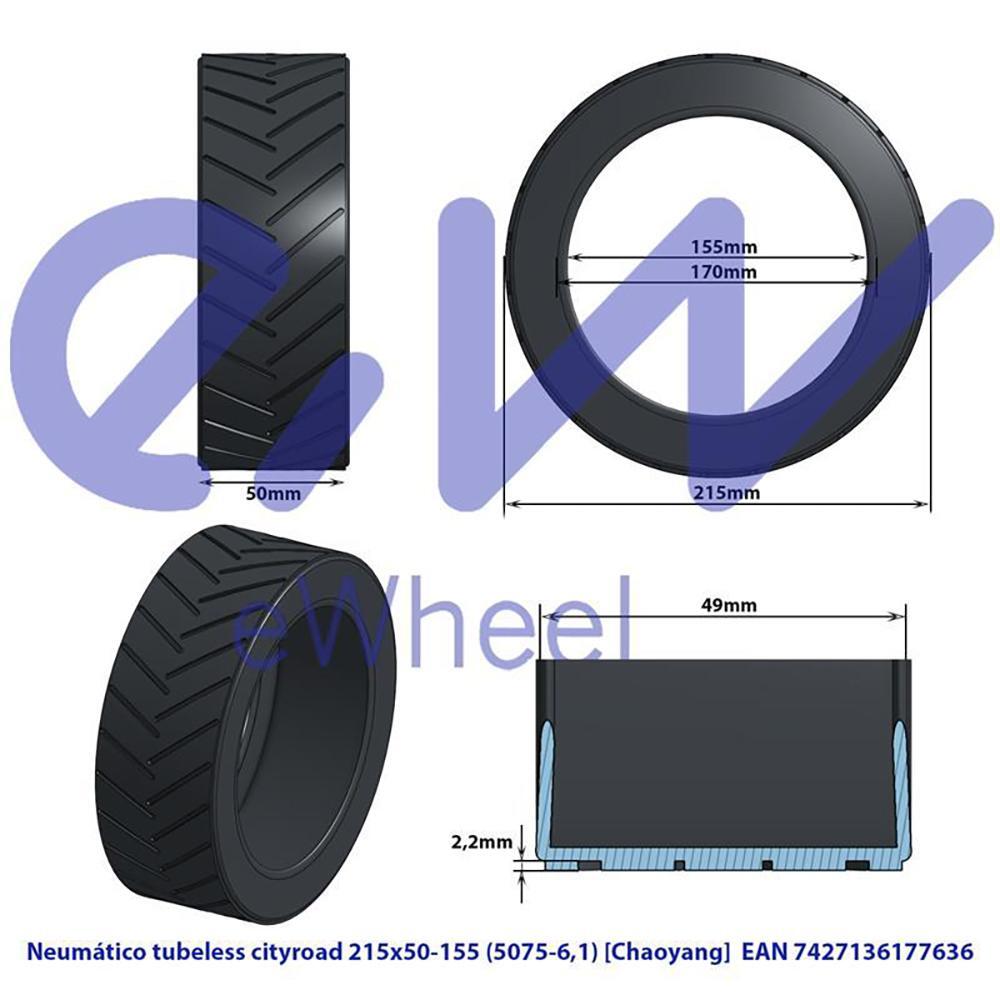 Neumático Tubeless 50/75-6,1 [Chaoyang] Ewheel 2/5