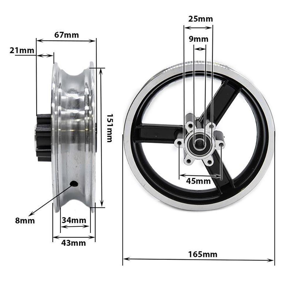 Llanta de 6" y bisel 34mm para Kugoo kirin M4 Ewheel 4/5