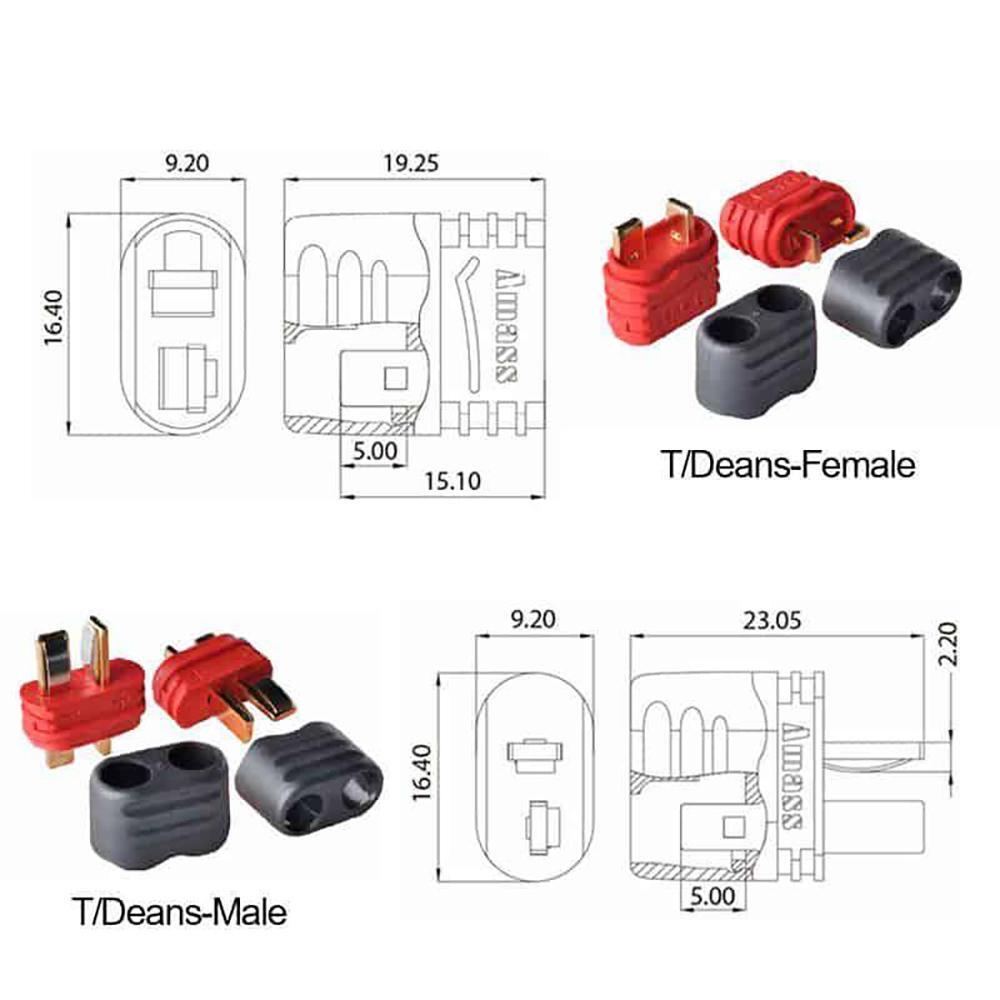 Conector T-DEAN Amass con protector - 10F Ewheel 4/5