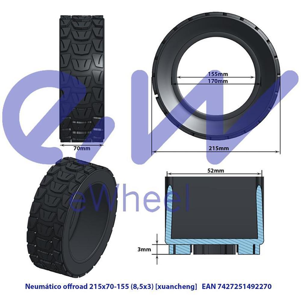 Neumático 8,5x3-6,1 [xuancheng] Ewheel 3/5