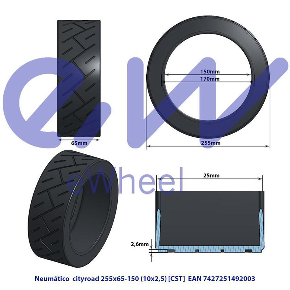 Neumático 10x2,5-6 [CST] Ewheel 5/5