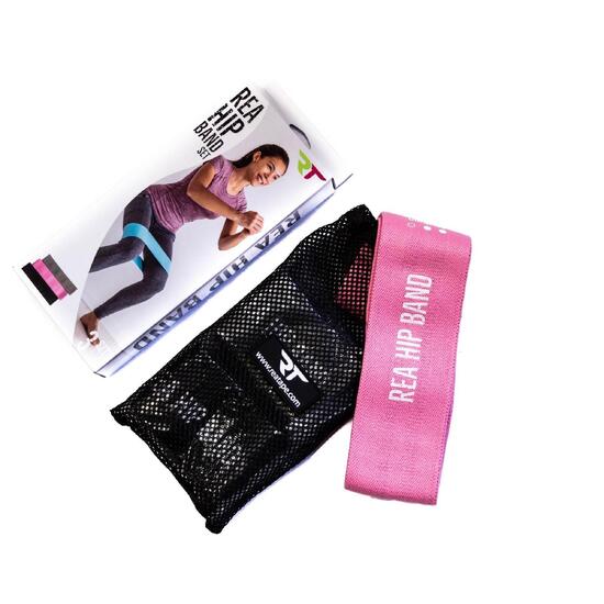 Taśma do ćwiczeń REA HIP BAND zestaw różowy - komplet 3 szt. opasek