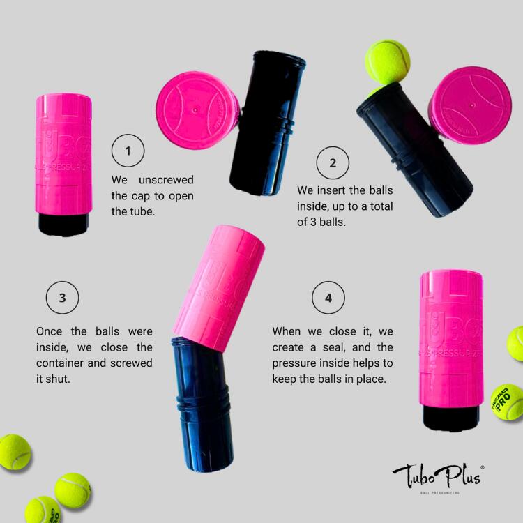 Drukregelaar voor tennis- en padelballen | TuboX3 Roze 5/7
