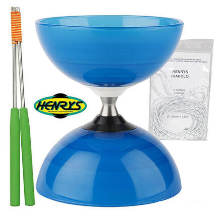 Diabolo Beach à roulement - Turquoise + Bag. Alu Bleu + 5m ficelle