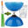 Praia de diabolo com rolamento - azul + bolsa. Alumínio verde + corda de 5m