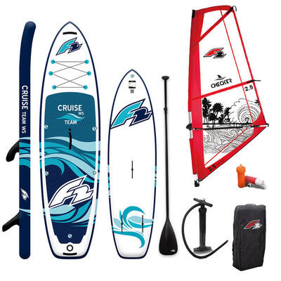 F2 Set Cruise Team SUP 10'6" mit Windsurfsegel Checker 4qm