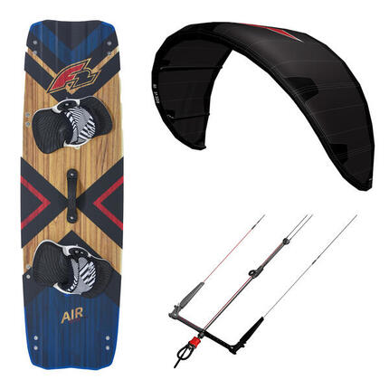 F2 Set Kite Ride V5 7qm | Kiteboard Air Wood 137cm | Control Bar 46cm