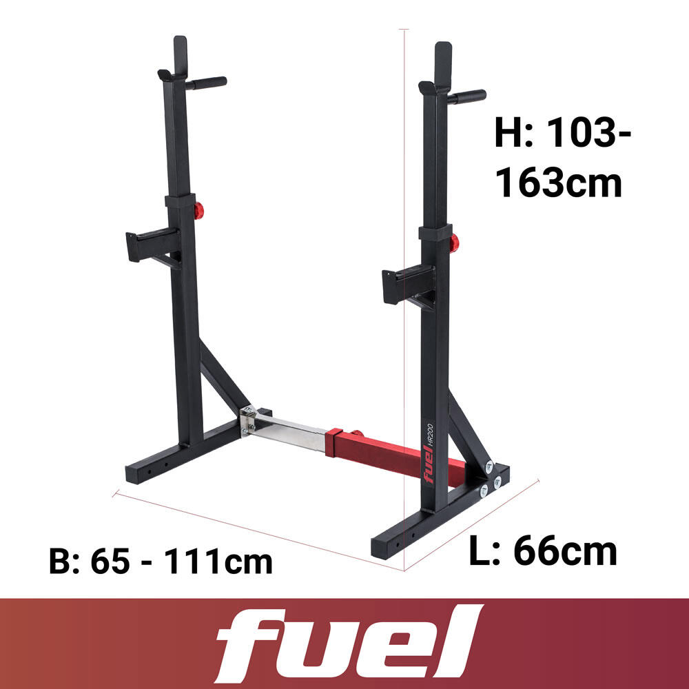 HR200 Höhenverstellbarer Kniebeugeständer Squat Rack Langhantelablage bis 180kg 2/4