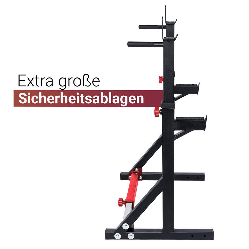 HR200 Höhenverstellbarer Kniebeugeständer Squat Rack Langhantelablage bis 180kg 3/4