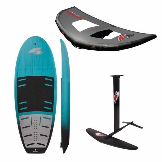 F2 Set Foilboard Glide Surf Team 45L|LTD Allround Foil 1700 |Allround Wing 4qm