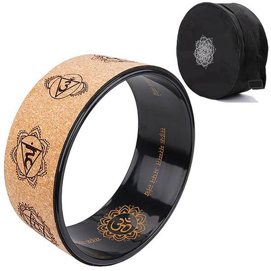 Roue de yoga et fitness liège 7 chakras + sac mandala