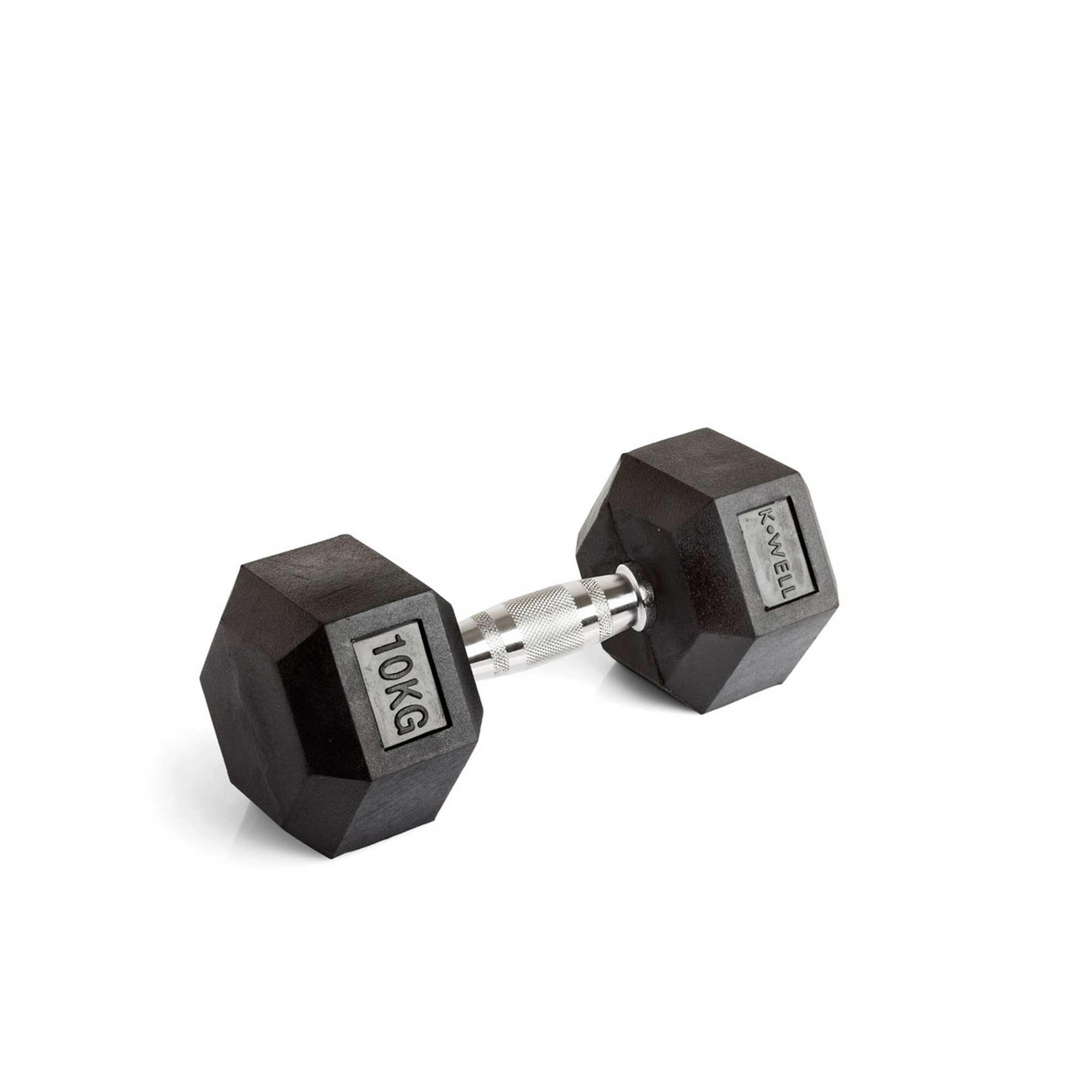 HEX RUBBER DUMBBELL-KWELL -Coppia 1/1