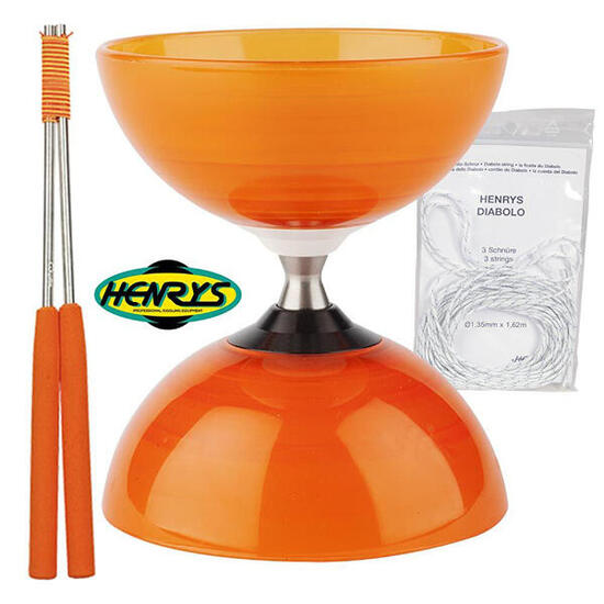 Diabolo Beach à roulement - Orange + Bag. Alu Orange + 5m ficelle