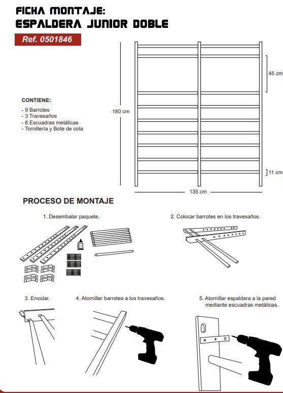 ESPALDERA JUNIOR DOBLE 180 X 135 CM 3/3