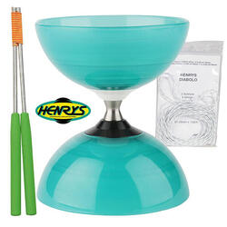 Diabolo Beach à roulement - Bleu + Bag. Alu Noir + 5m ficelle