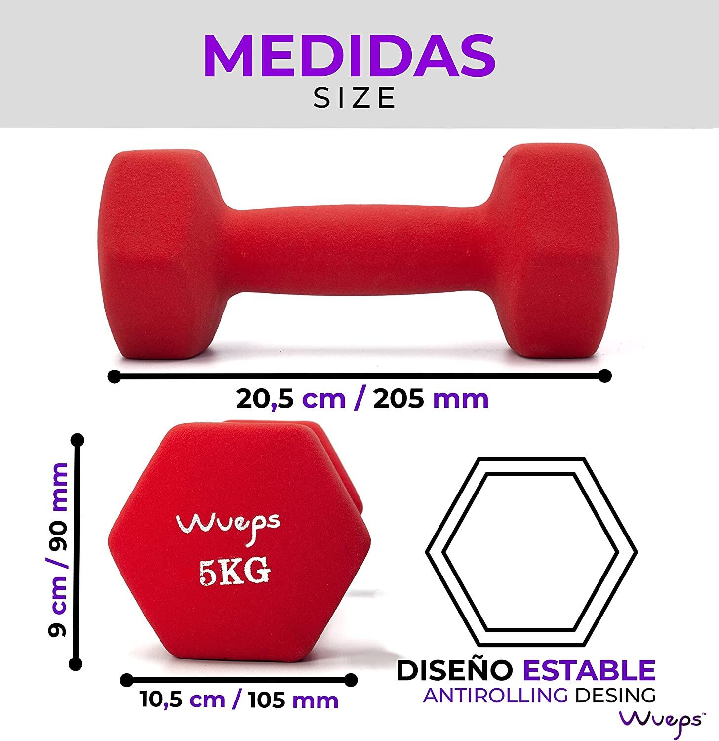 Mancuernas de neopreno Wueps - 5kg 2/5