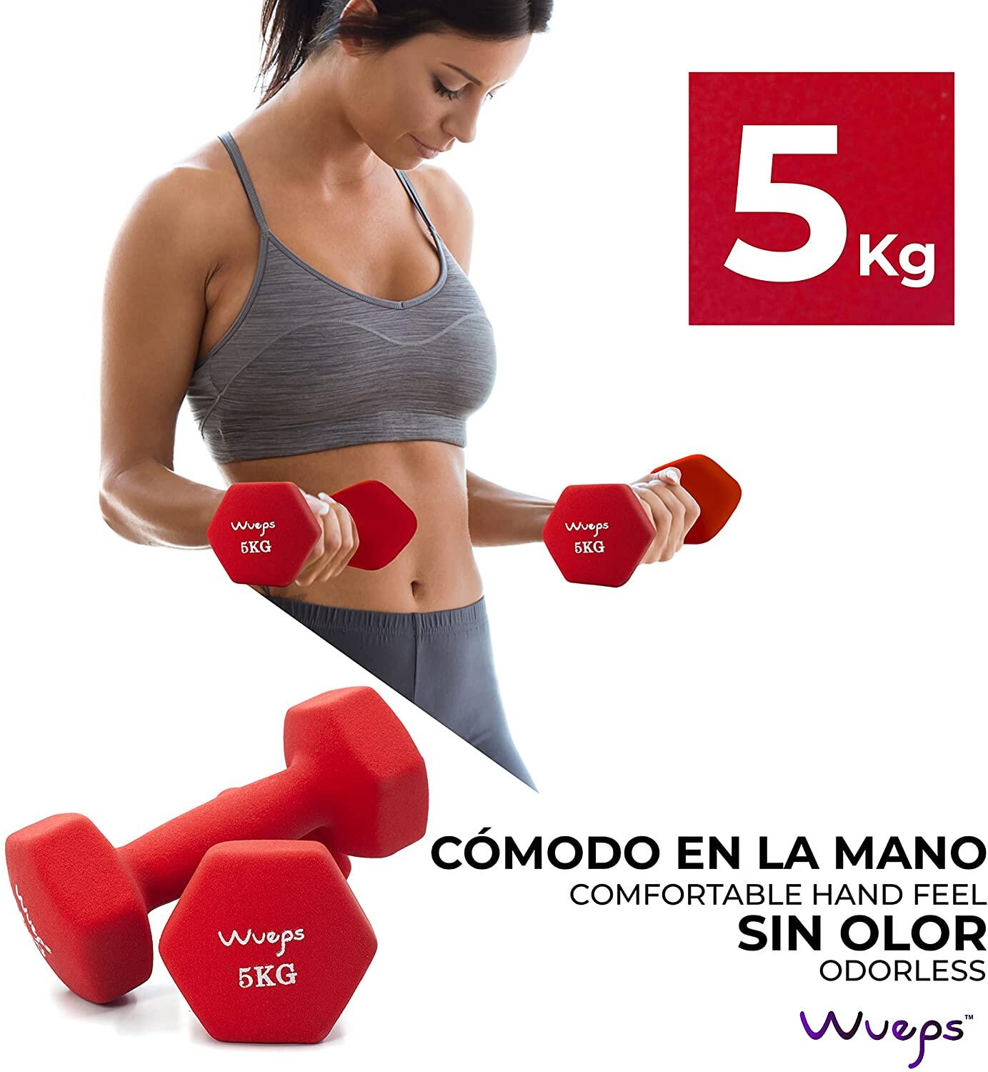 Mancuernas de neopreno Wueps - 5kg 3/5