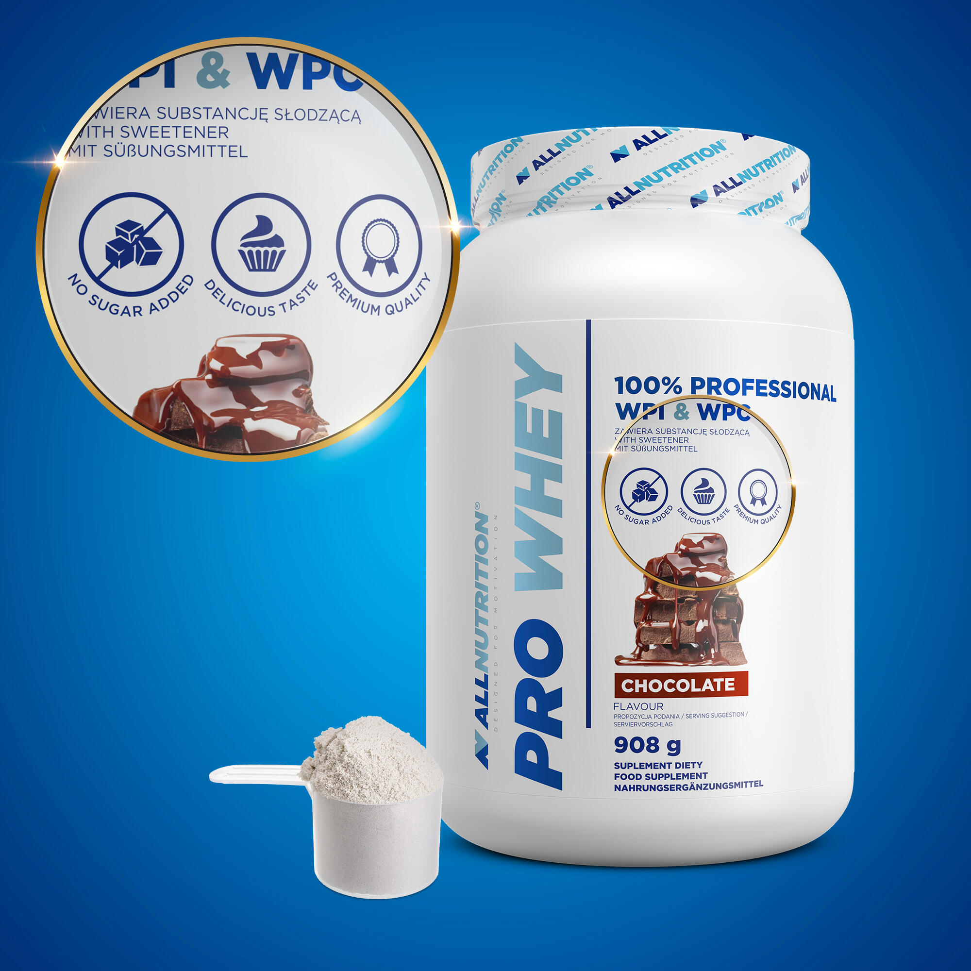 Odżywka białkowa PRO WHEY WPC +WPI 908g LODY TRUSKAWKOWE 2/3