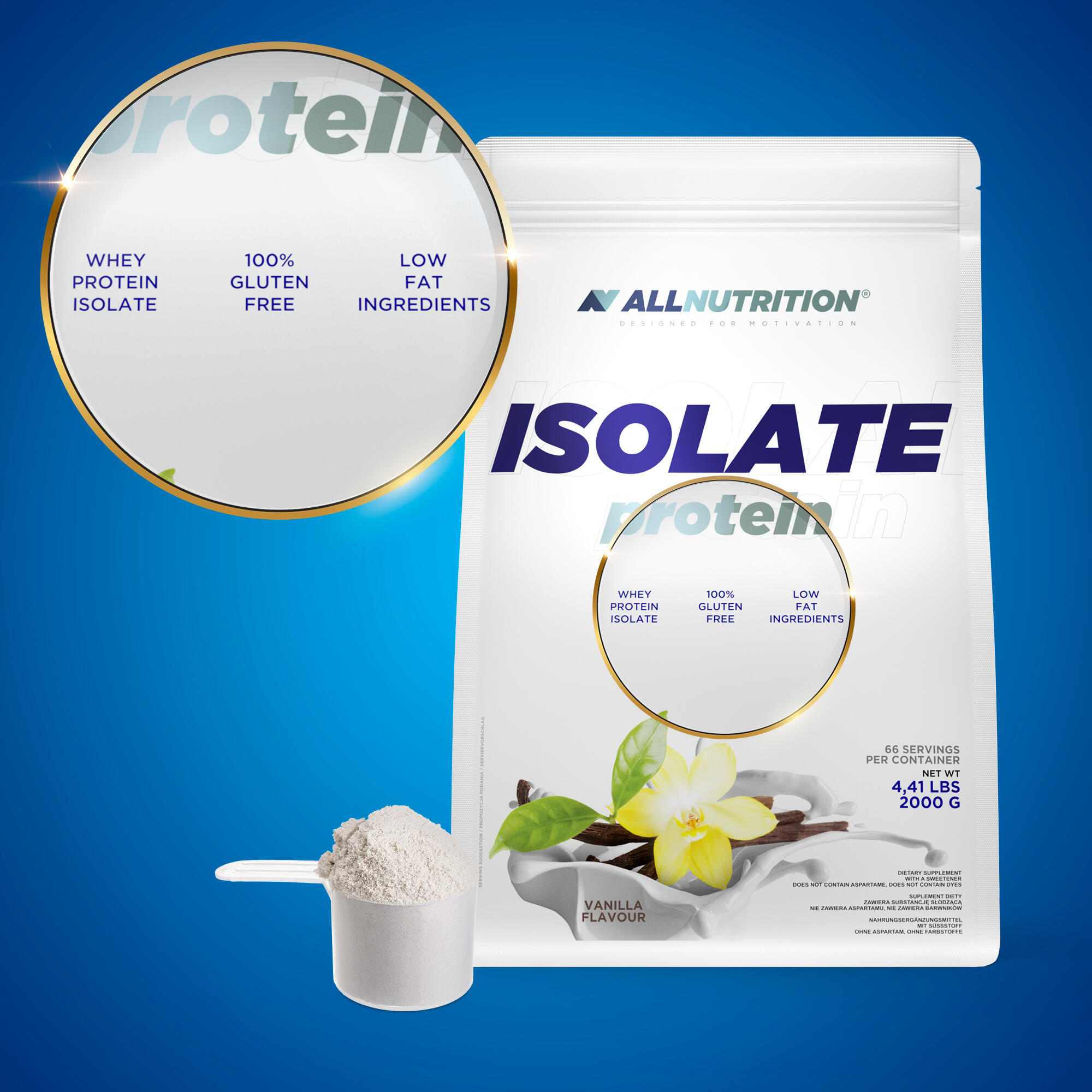 Odżywka białkowa ISOLATE PROTEIN WPI 2000g Biała czekolada-Malina 2/3