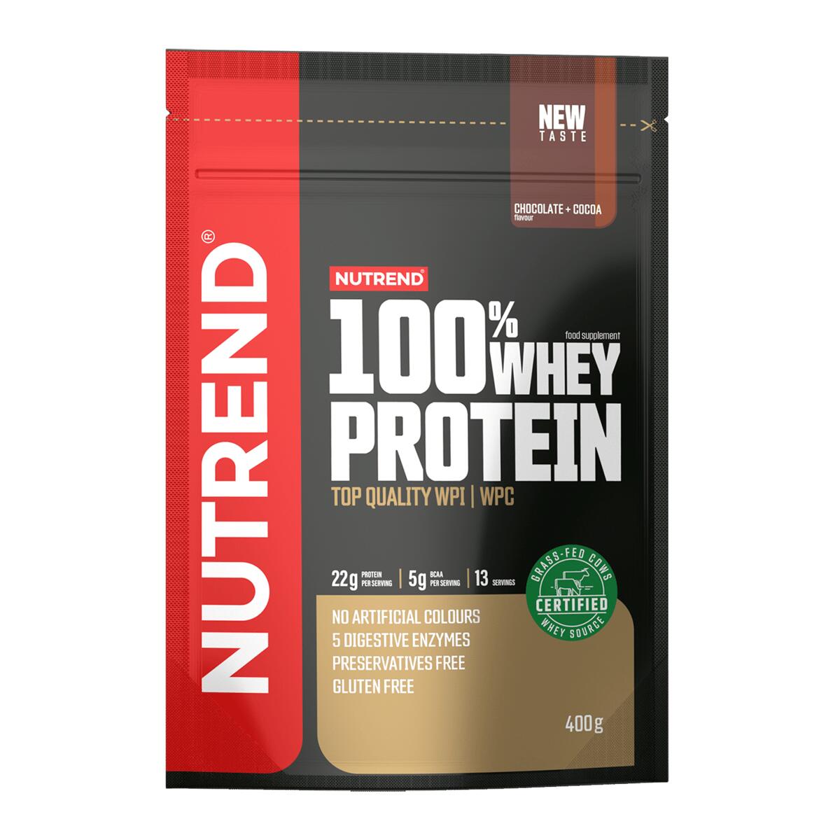 NUTREND Syrovátkový protein 100% WHEY PROTEIN, čokoláda + kakao