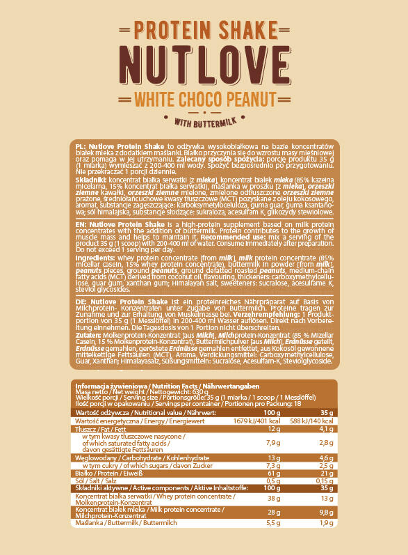 Nutlove protein shake (630g) 2/2