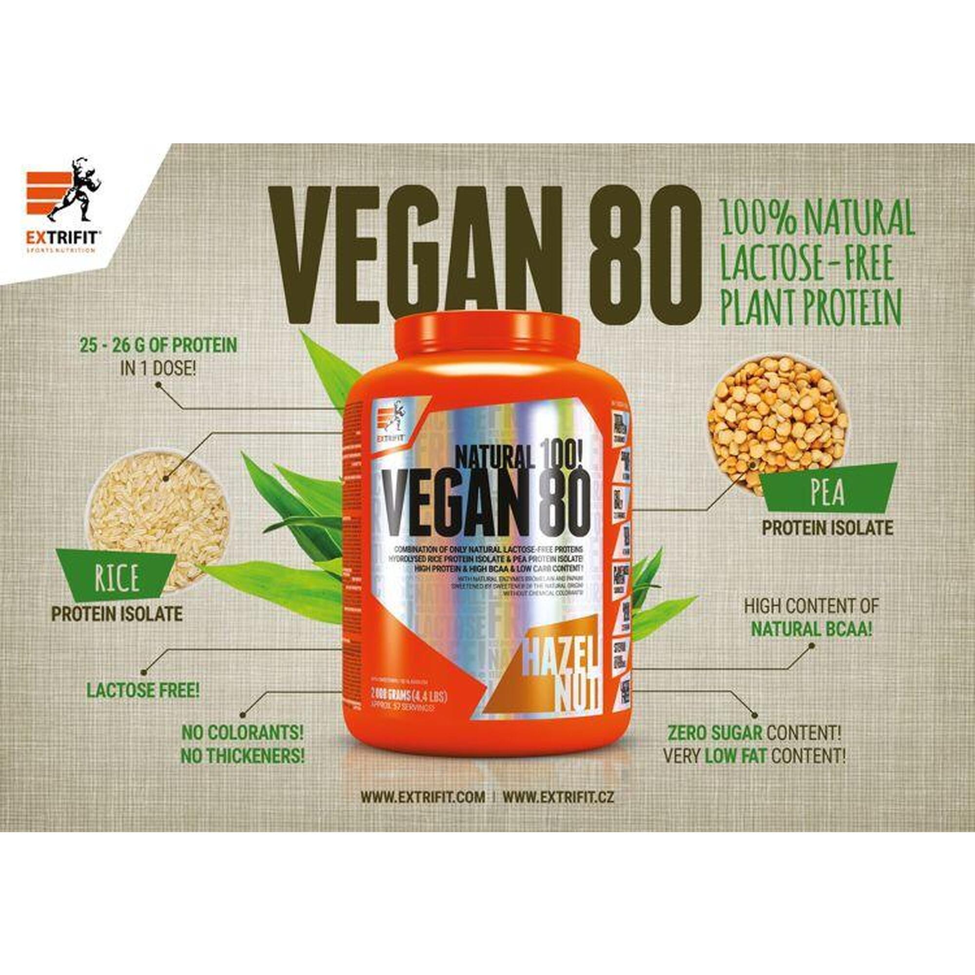 Wegańska odżywka białkowa EXTRIFIT Vegan 80 - 2000g - smak czekoladowy