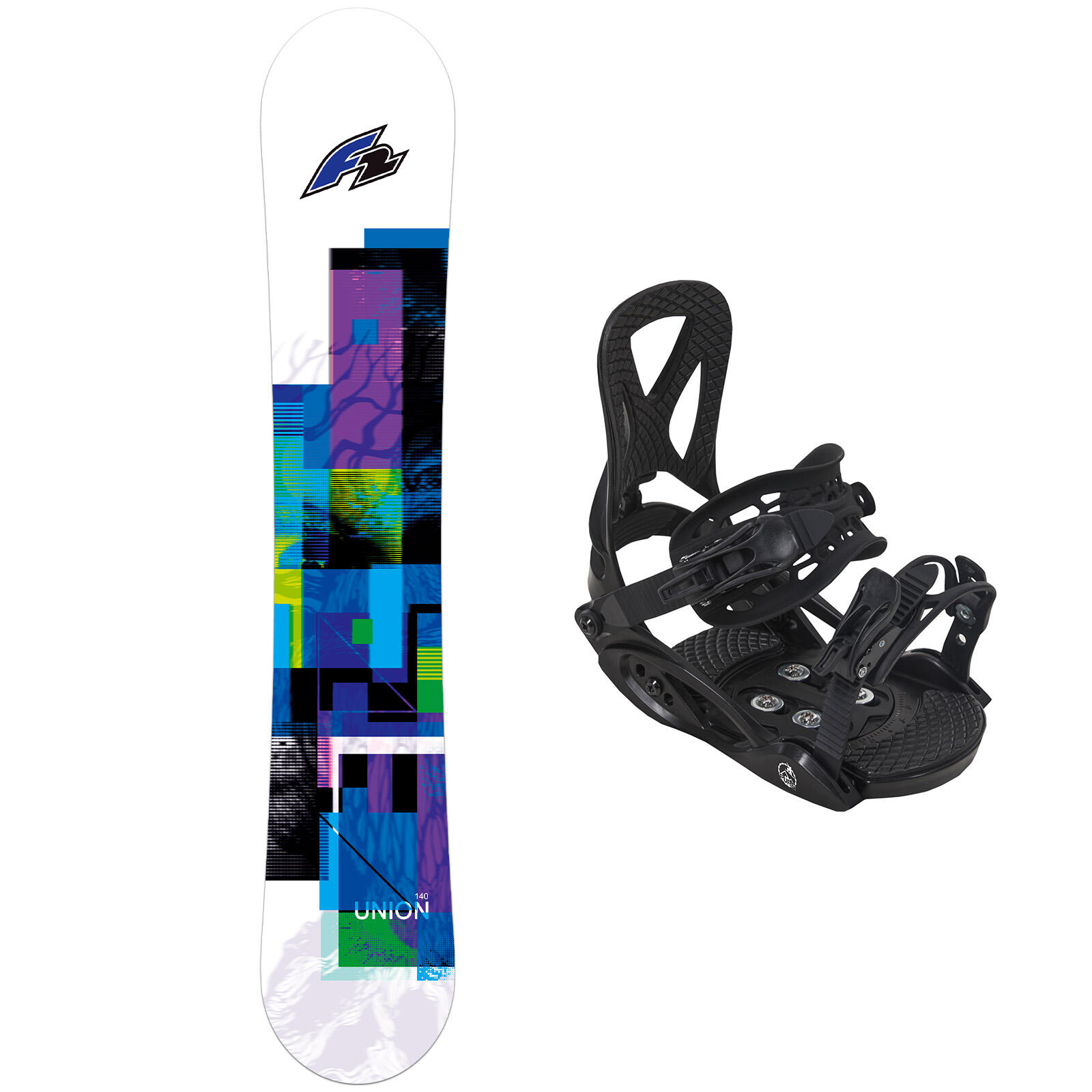 F2 F2 Set Junior Snowboard Union 110cm mit Eco Pure Bindung S