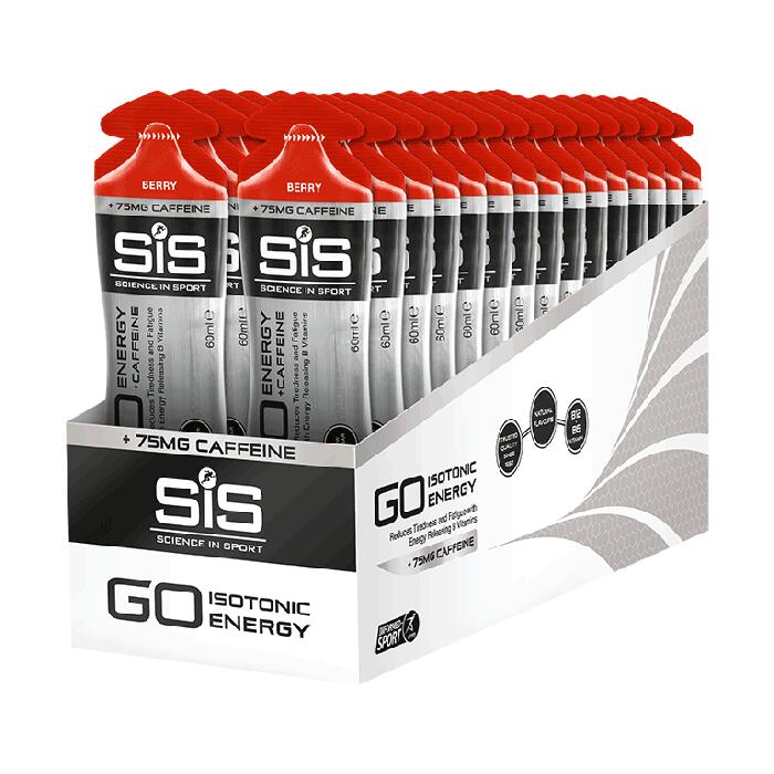 SCIENCE IN SPORT SIS GO Energy + Caffeine Gels (30x60ml) Berry - Energie & Uithoudingsvermogen
