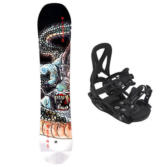 Trans Set Junior Snowboard Pirate Rot 130cm mit Bindung Eco Pure