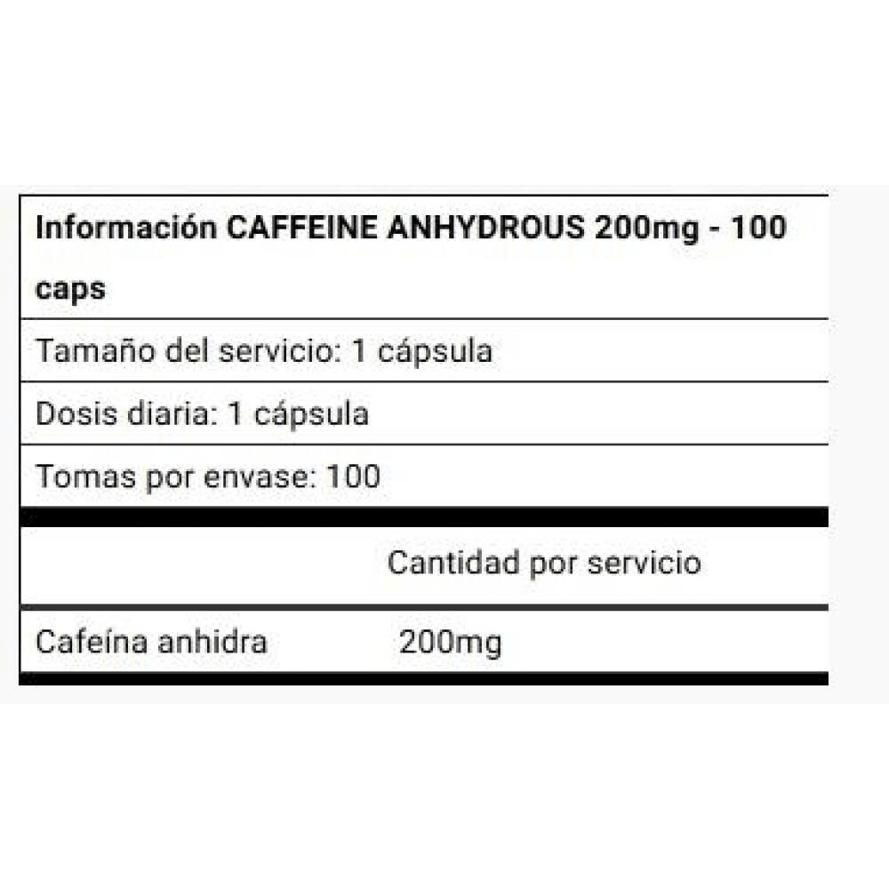 Pre-entreno Caffeine Anhydrous 200 Mg 100 Caps  - Starlabs 2/2