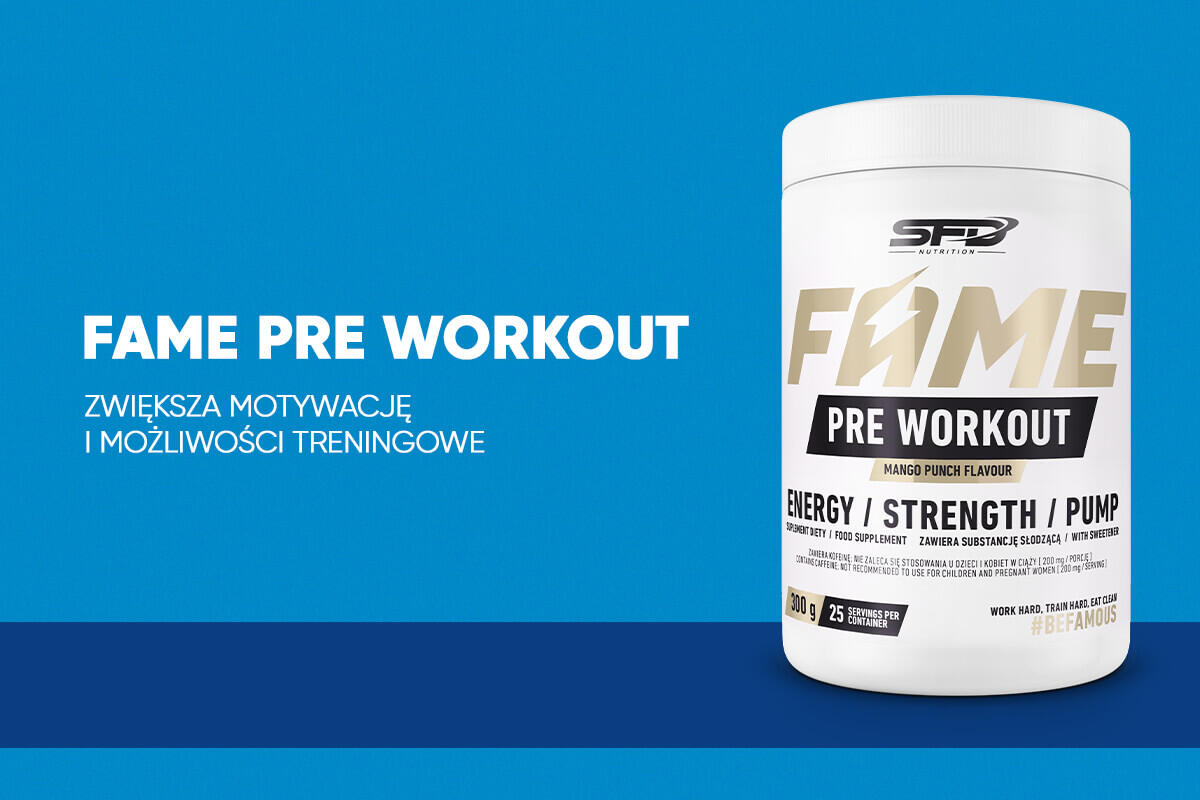 Przedtreningówka pobudzająca FAME Pre Workout 300g Mango 2/3