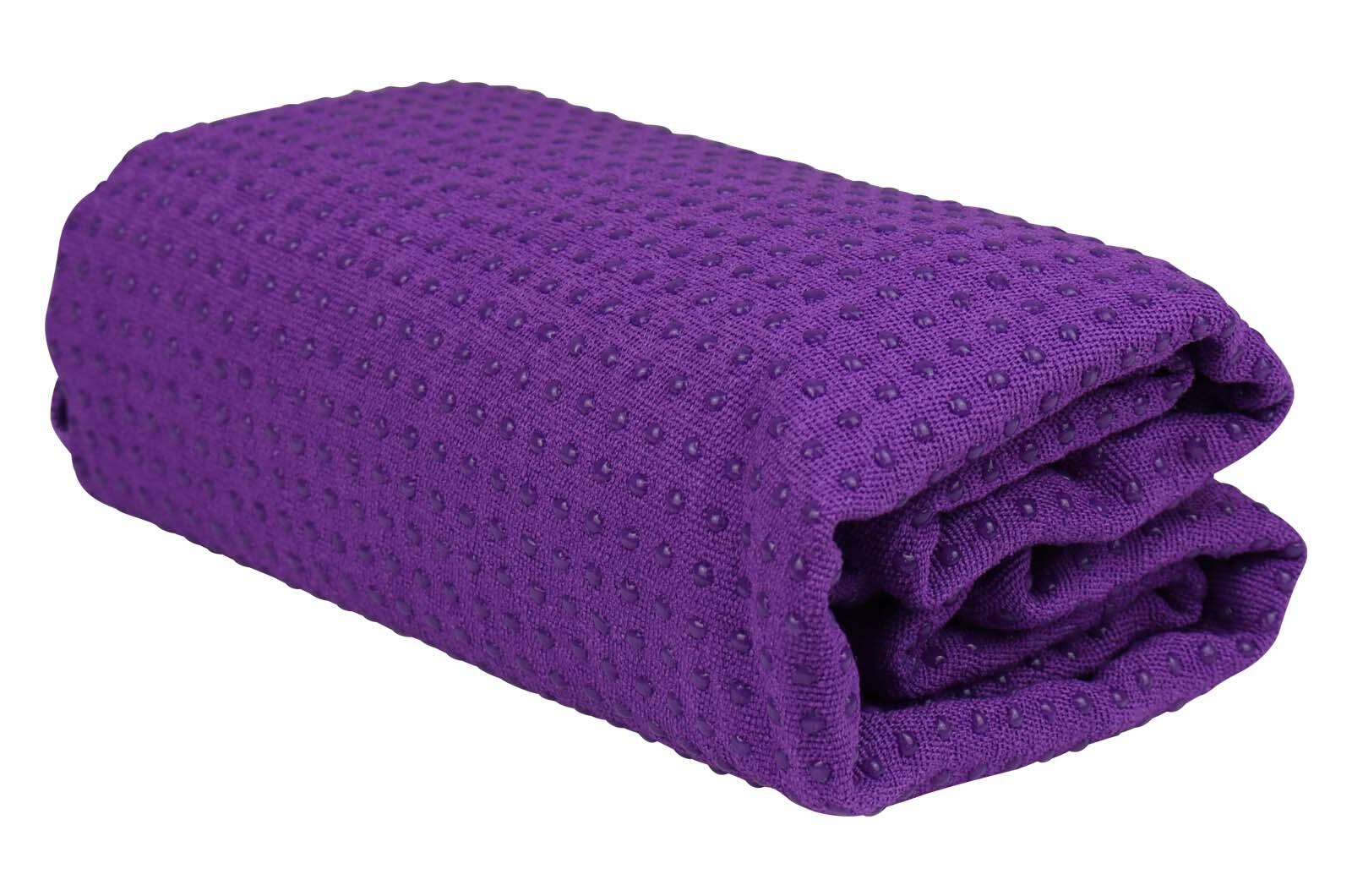 Serviette de yoga - Yoga - Antidérapante, microfibre - Deuser - Violette 3/4