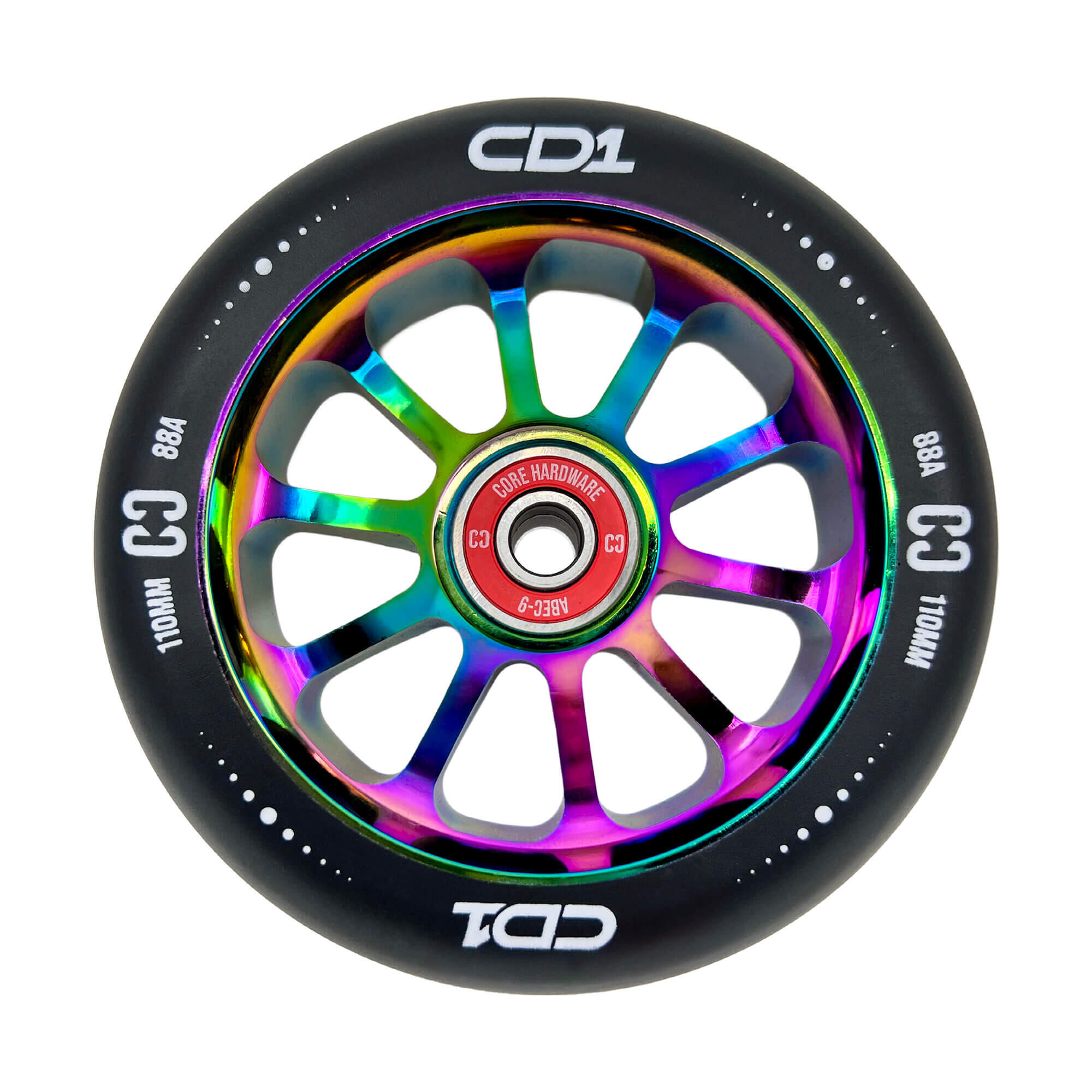 CORE CORE CD1 Spoked Stunt Scooter Wheel 110mm - Black/Neochrome