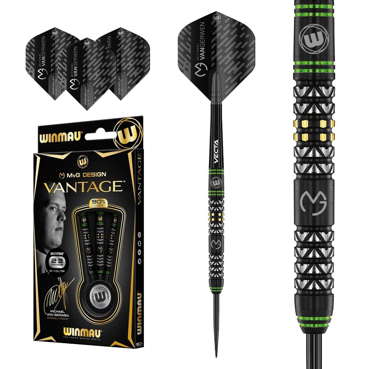 WINMAU Michael Van Gerwen MVG Vantage 90% Tungsten Steel Tip Darts by Winmau