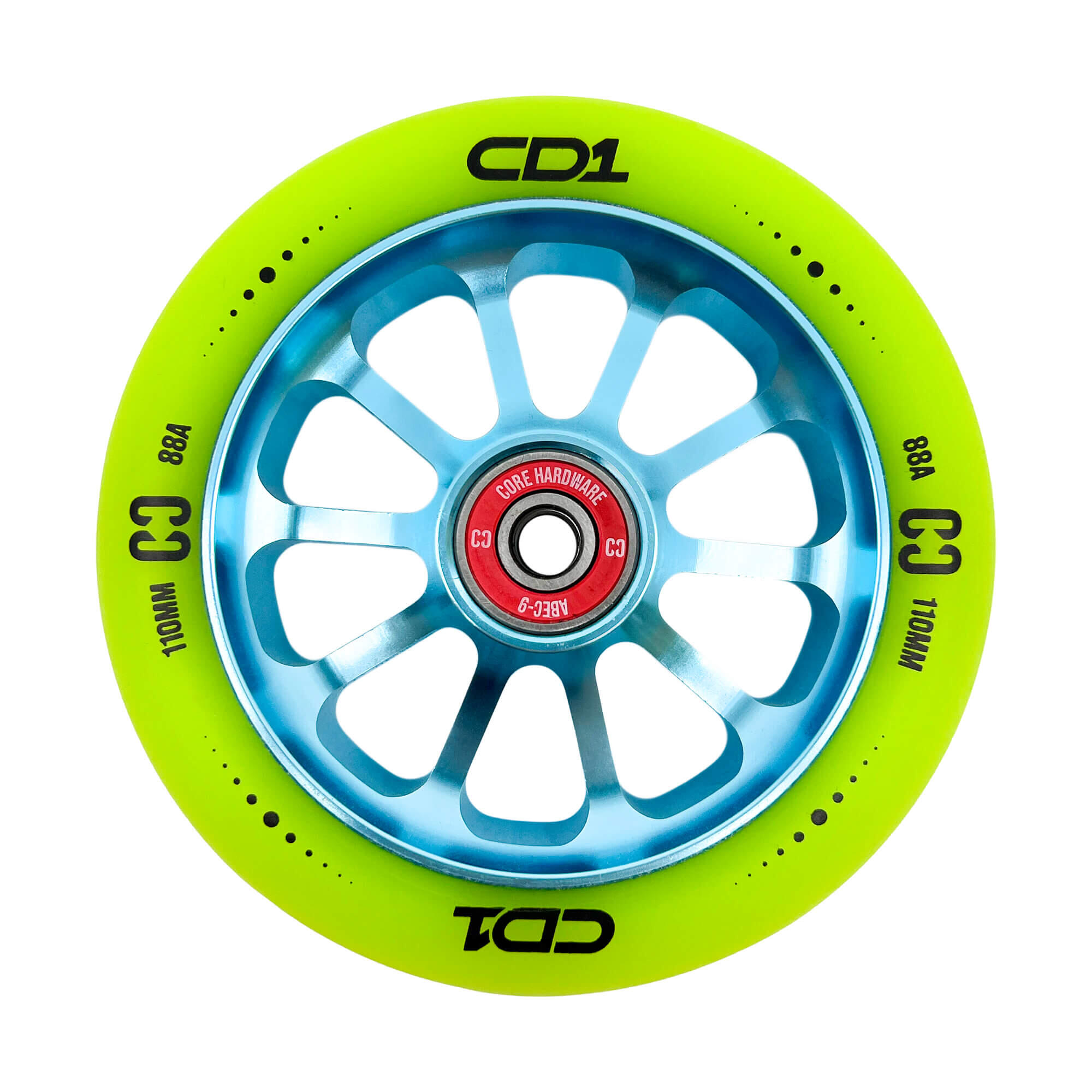 CORE CORE CD1 Spoked Stunt Scooter Wheel 110mm - Lime/Blue