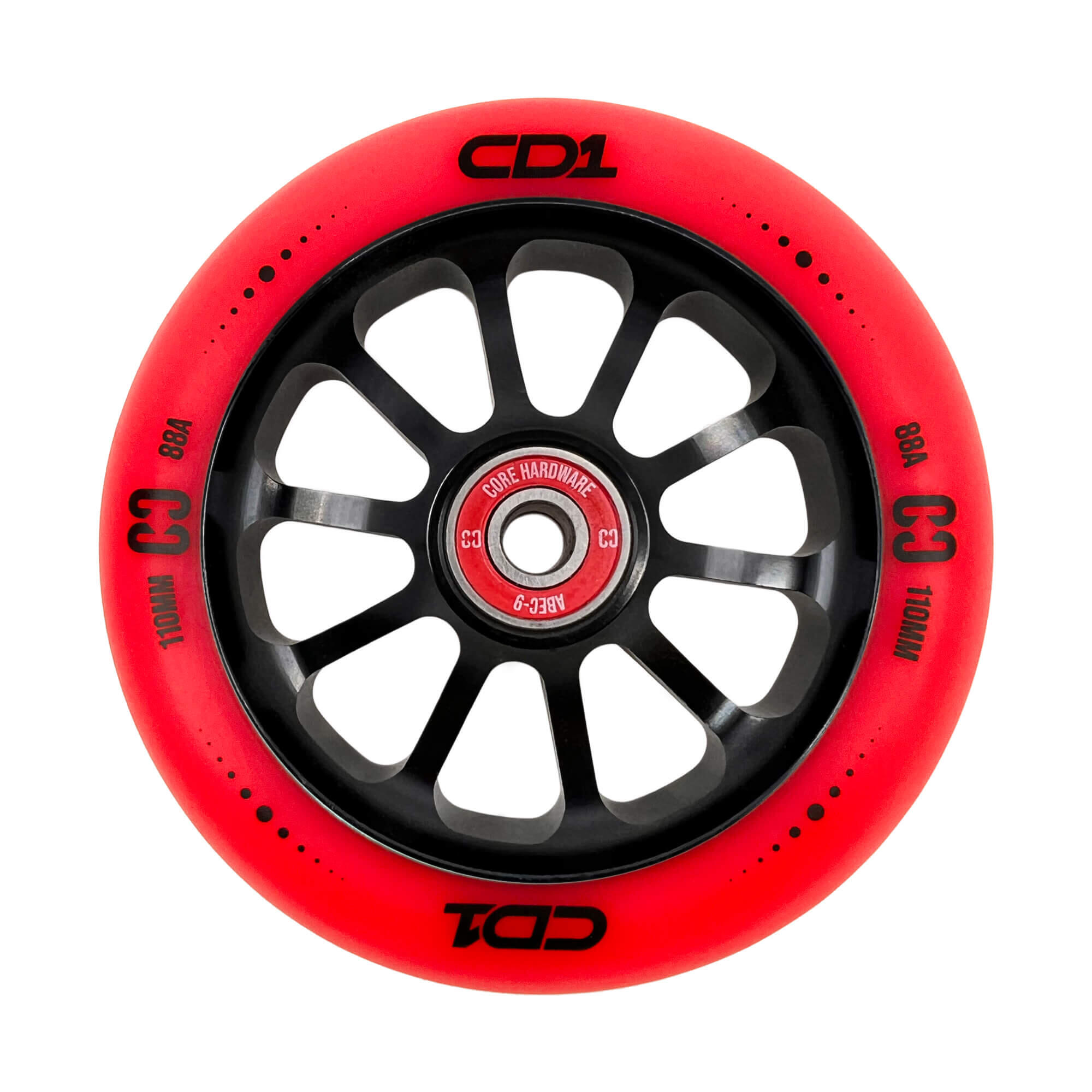 CORE CORE CD1 Spoked Stunt Scooter Wheel 110mm -  Red/Black