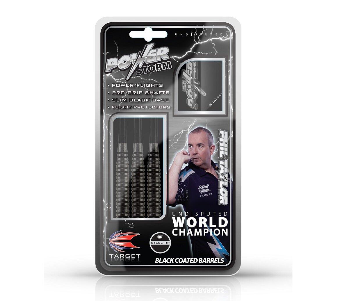 TARGET Phil Taylor Power Storm Ringed Steel Tip Darts by Target