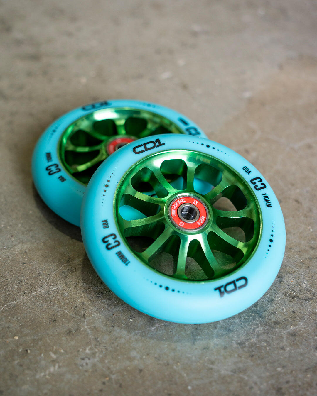 CORE CD1 Spoked Stunt Scooter Wheel 110mm - Pink/Teal 3/5