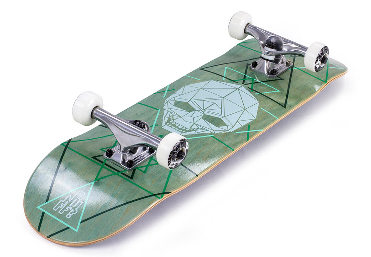Enuff Skull Geo 32" x 8" Grünes Skateboard 2/3