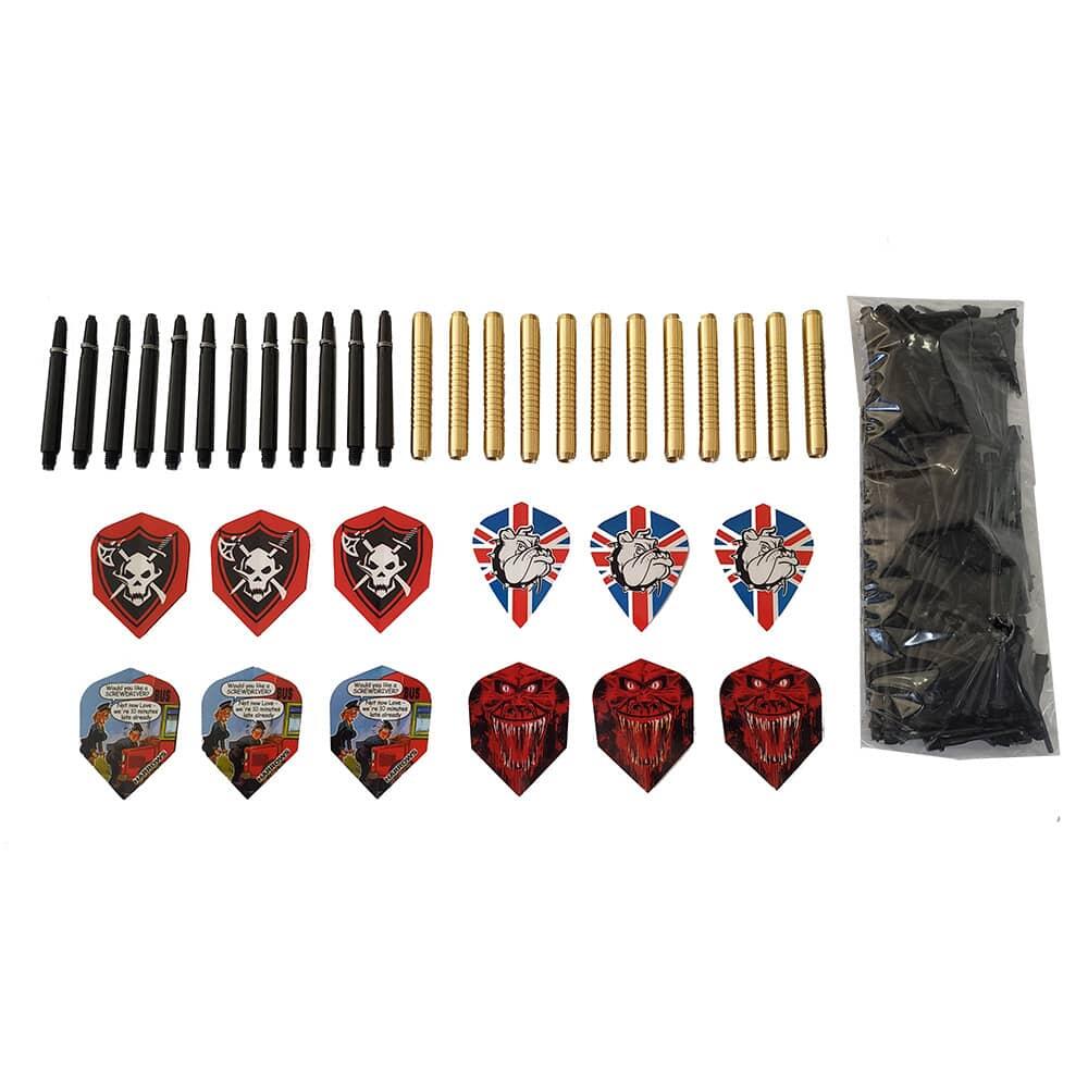 Pack Dardos Punta Plástico Incluye 12 Dardos + 200 puntas + linea de tiro 3/5