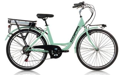 Bici elettrica a pedalata assistita Coppi city urban Riviera nera