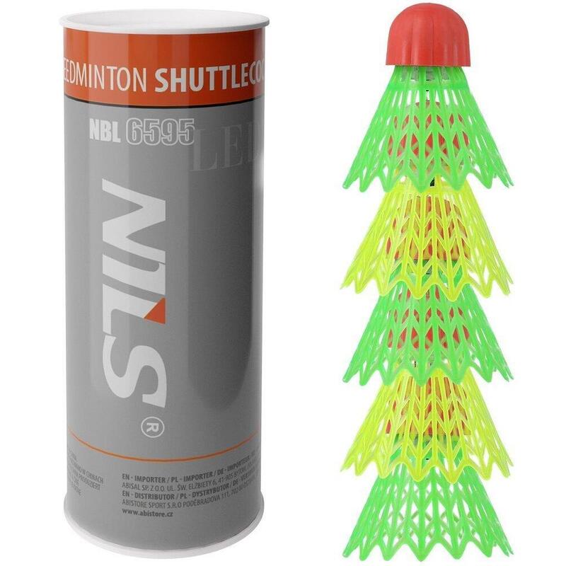 Lotki nylon świecące LED do speedmintona Nils NBL6595 5 sztuk