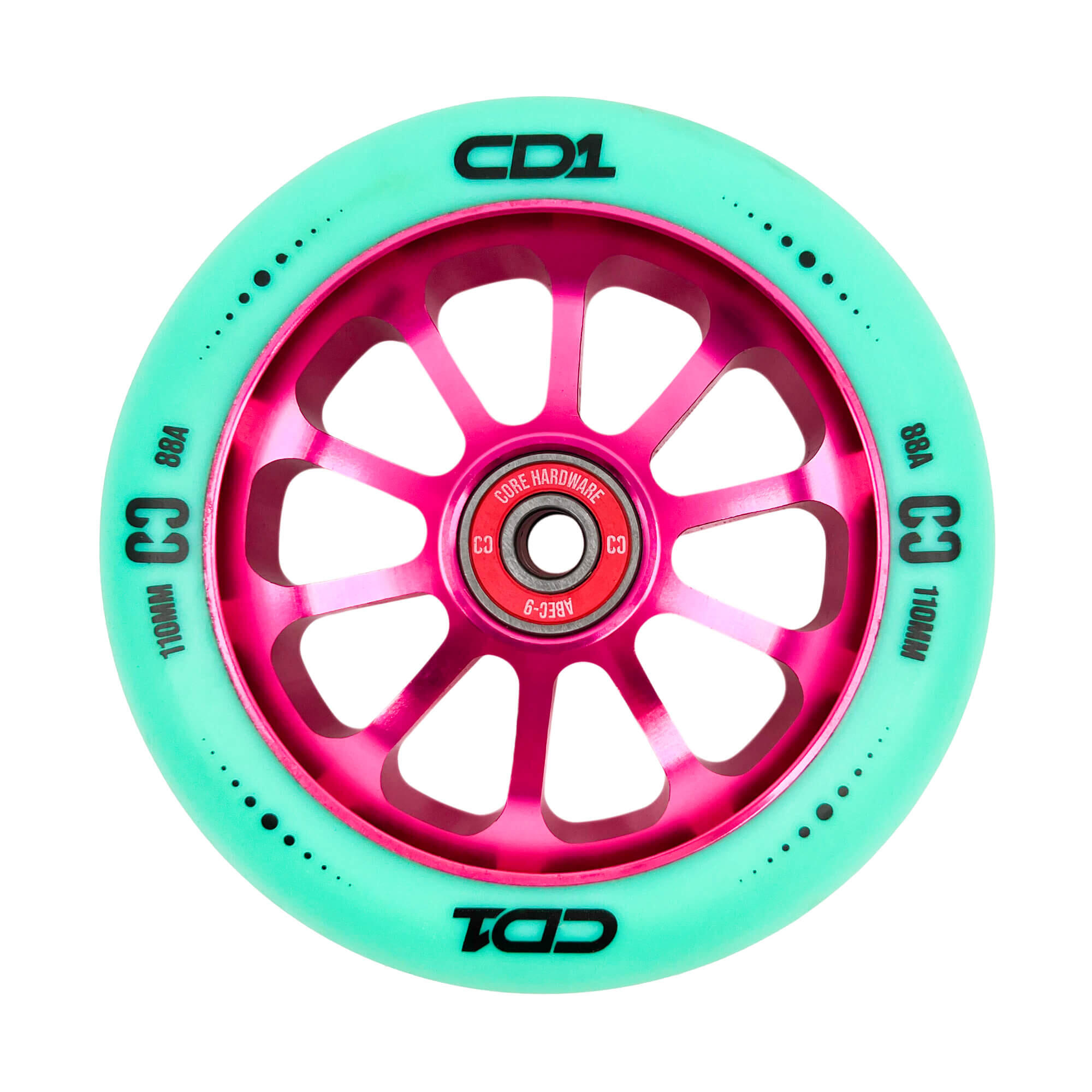 CORE CORE CD1 Spoked Stunt Scooter Wheel 110mm - Teal/Pink