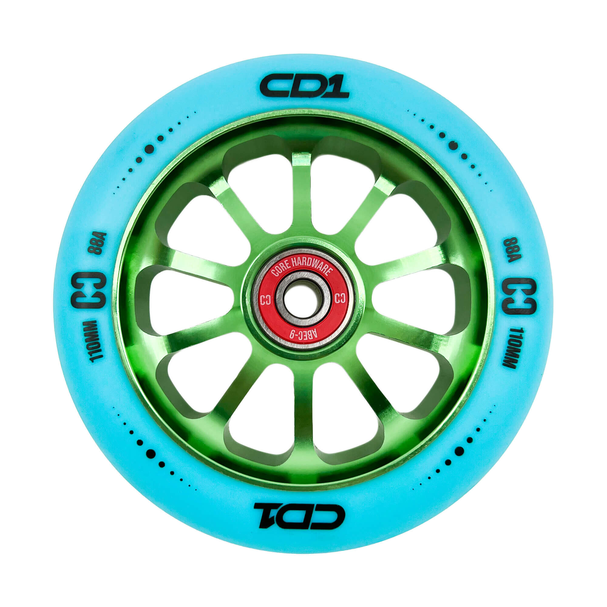 CORE CORE CD1 Spoked Stunt Scooter Wheel 110mm -  Blue/Lime