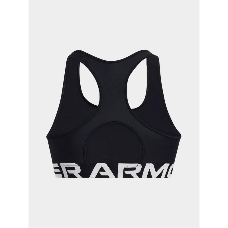 Bustieră sport neagră Under Armour HeatGear® Mid Branded pentru femei