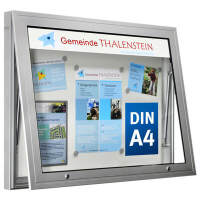 Schaukasten K-Serie. Querformat 1025x800x75 mm Rückwand: Anthrazit Schulsport